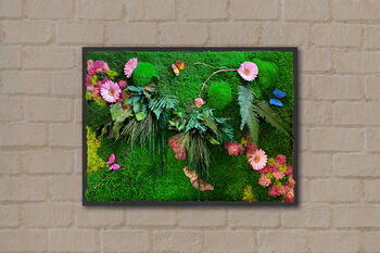 Preserved Moss Wall, Moss Wall Art With Flowers, 2 of 7