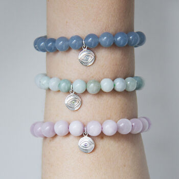 Birthstone Evil Eye Beaded Bracelet, 5 of 6