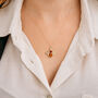 Yellow Gold Plated Baltic Amber Bumble Bee Necklace, thumbnail 3 of 10