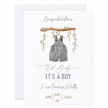 Personalised Baby Boy Congratulations Card, 6 of 6