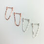 Sterling Silver Simple Chain Loop Stud Earrings, thumbnail 2 of 5