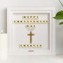 Personalised Wooden Cross Christening Keepsake Frame With Scrabble, thumbnail 3 of 9