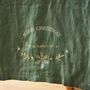 Personalised Sage Green Snowflake Linen Table Runner, thumbnail 2 of 3