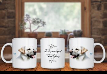 Personalised White Labrador Dog Hearts Pet Gift Mug, 2 of 2