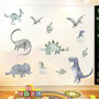 Neutral Colour Cartoon Dinosaur Wall Stickers, thumbnail 7 of 9
