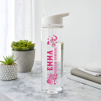 Personalised Cowgirl Water Bottle For Her, 2 of 3