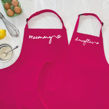 Mummy And Daughter Heart Apron Set, 3 of 8
