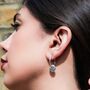 Sterling Silver Organic Hoop And Charm Earrings, thumbnail 2 of 5