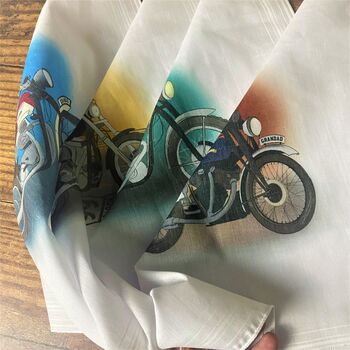 Set Of Four Handkerchiefs With Classic Motorbikes, 2 of 10