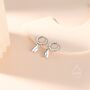 Sterling Silver Puffin Bird Dangle Hoops Earrings, thumbnail 6 of 10