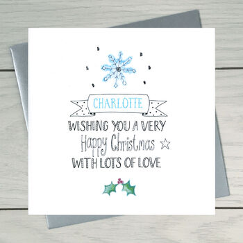 Snowflake Personalised Christmas Card, 2 of 3