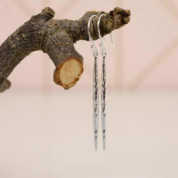 Sterling Silver Icicle Drop Earrings, 2 of 2