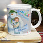 Personalised The Snowman And The Snowdog Blue Mug, thumbnail 1 of 3