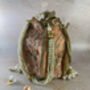 Peach Handcrafted Raw Silk Potli Bag/Wrist Bag, thumbnail 1 of 2