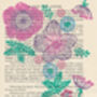 Floribunda Wood Block Print Vintage Book Page, thumbnail 5 of 9