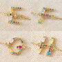 Rainbow Crystal Initial Bracelet In Gold Plating, thumbnail 10 of 12