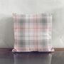 Modern Grey And Blush Pink Tartan Chenille Cushion, thumbnail 2 of 12