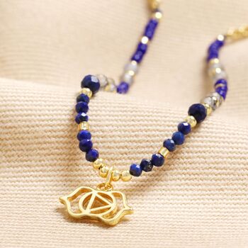 Chakra Beaded Necklace In Gold, 4 of 12