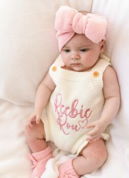 Embroidered Personalised Summer Strappy Baby Romper, 2 of 7