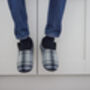 Cliff Grey Navy Check Mens Slippers Indoor/Garden Shoes, thumbnail 1 of 8
