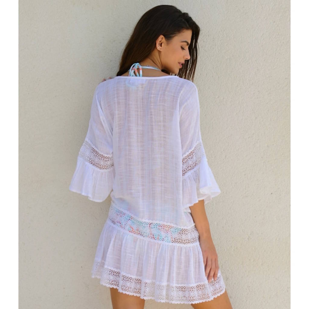 maui cotton beach kaftan white by aspiga  notonthehighstreet.com