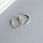 Sterling Silver Twisted Hoop Stud Earrings, thumbnail 4 of 5