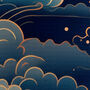 Oriental Blue Cloud Lampshade, Oriental Skyscape, thumbnail 5 of 7