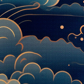 Oriental Blue Cloud Lampshade, Oriental Skyscape, 5 of 7
