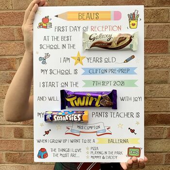 Personalised First Day Of School Chocolate Board, 2 of 5