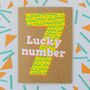 Seventh Birthday Card | Lucky Number Seven, thumbnail 2 of 3