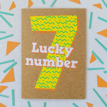 Seventh Birthday Card | Lucky Number Seven, 2 of 3