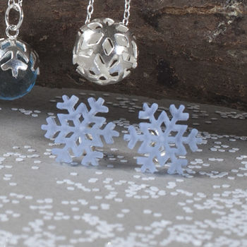 Perspex And Silver Snowflake Stud Earrings, 3 of 8