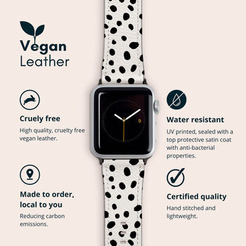 Dalmatian Vegan Leather Apple Watch Band, 2 of 6
