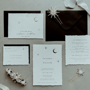 Celestial Moon And Stars Wedding Invitation Suite, 5 of 12