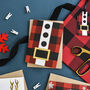Red Gingham Foil Christmas Card Pack, thumbnail 5 of 5