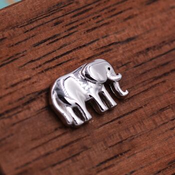 Cute Elephant Stud Earrings In Sterling Silver, 2 of 11