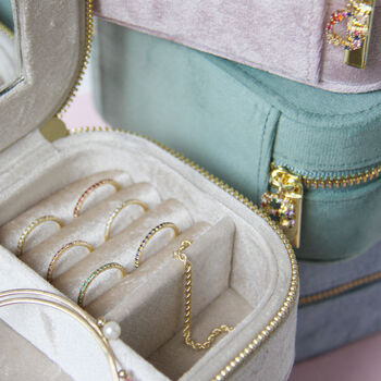 Personalised Luxe Velvet Travel Jewellery Box, 8 of 11