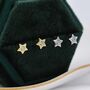 Tiny Cz Star Stud Earrings In Sterling Silver, thumbnail 6 of 12