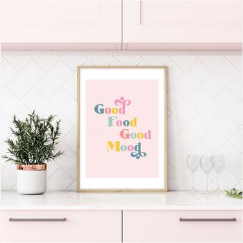 Good Food Good Mood Kitchen Print, 2 of 4