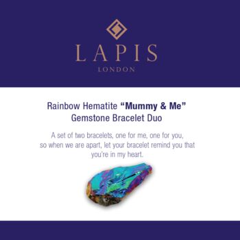 Rainbow Hematite 'Mummy And Me' Gemstone Bracelet Duo, 5 of 5