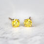 Yellow Crystal Stud Earrings In Gold Or Silver, thumbnail 8 of 10