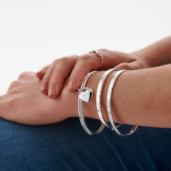 Personalised Sterling Silver Hinged Bangle, 3 of 9