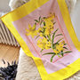 Yellow/Pink Botanical Lily Print Tea Towel, thumbnail 3 of 9