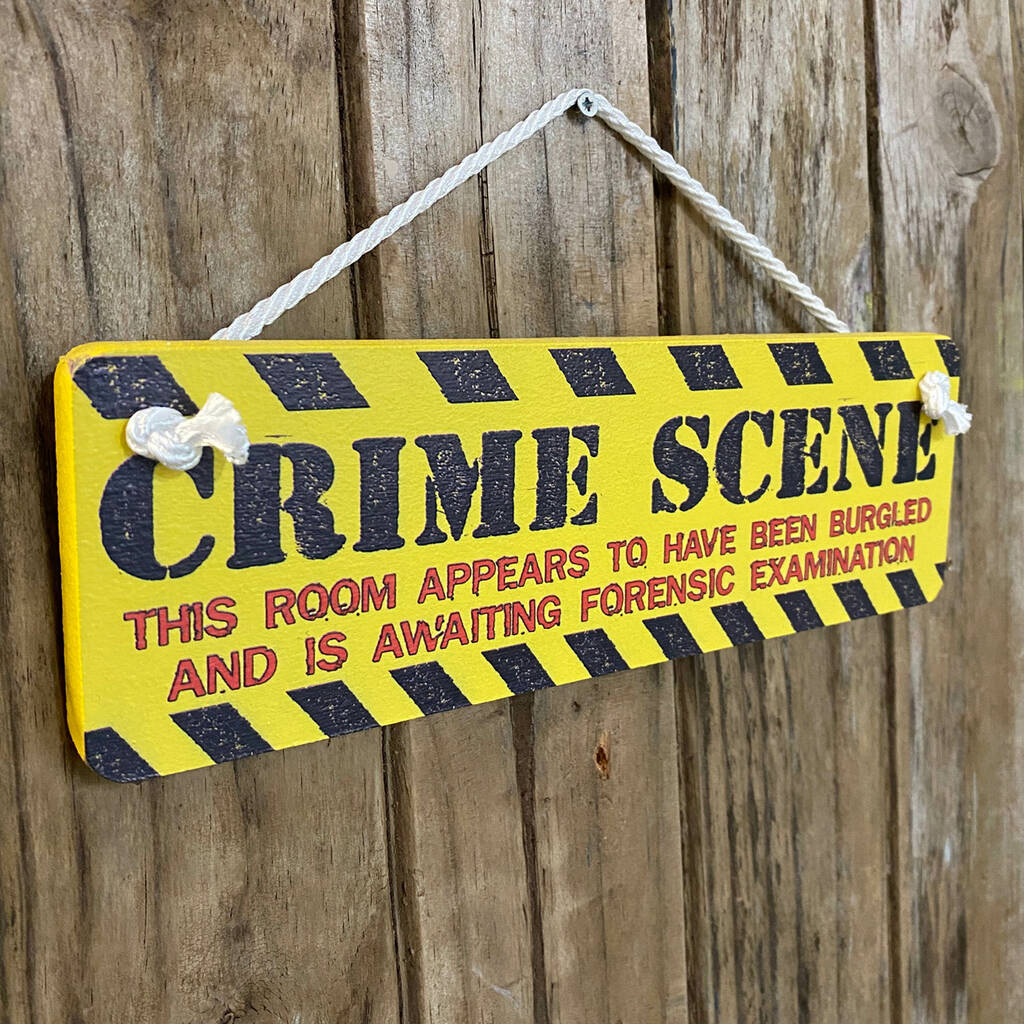 Wooden Crime Scene Door Sign By Angelic Hen | notonthehighstreet.com
