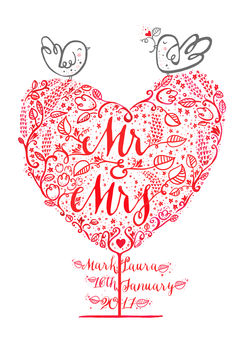 Personalised Mr And Mrs Wedding Print, 2 of 3