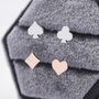 Card Suit Poker Set Stud Earrings In Sterling Silver, thumbnail 2 of 11