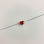 Sterling Silver Red Heart Charm Bracelet, thumbnail 3 of 4