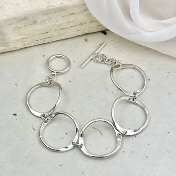 Chunky Sterling Silver Statement Circle Necklace, 4 of 7