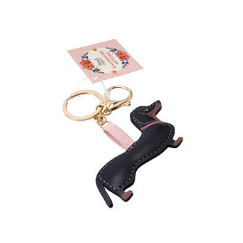 Dachshund Dog Pu Keyring Accessory Bag Charm, 2 of 2