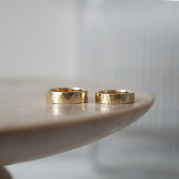 Brushed Hammered 9ct/18ct Gold Ring, 4 of 12